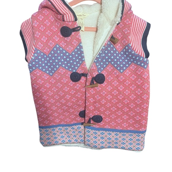 Matilda Jane Girls’ Hooded Knit Vest | Size 8 | Boho Sherpa Lined - Picture 3 of 6